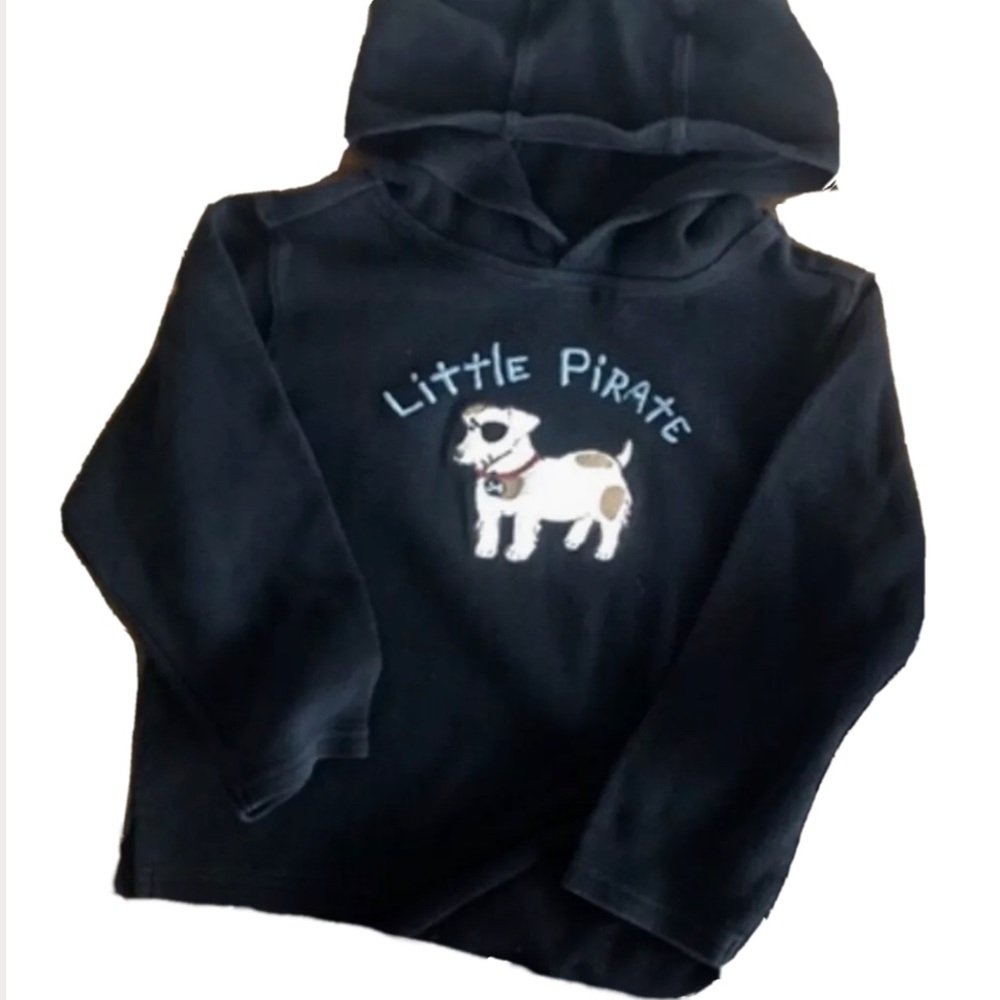 Gymboree applique' furry pirate dog hoodie shirt